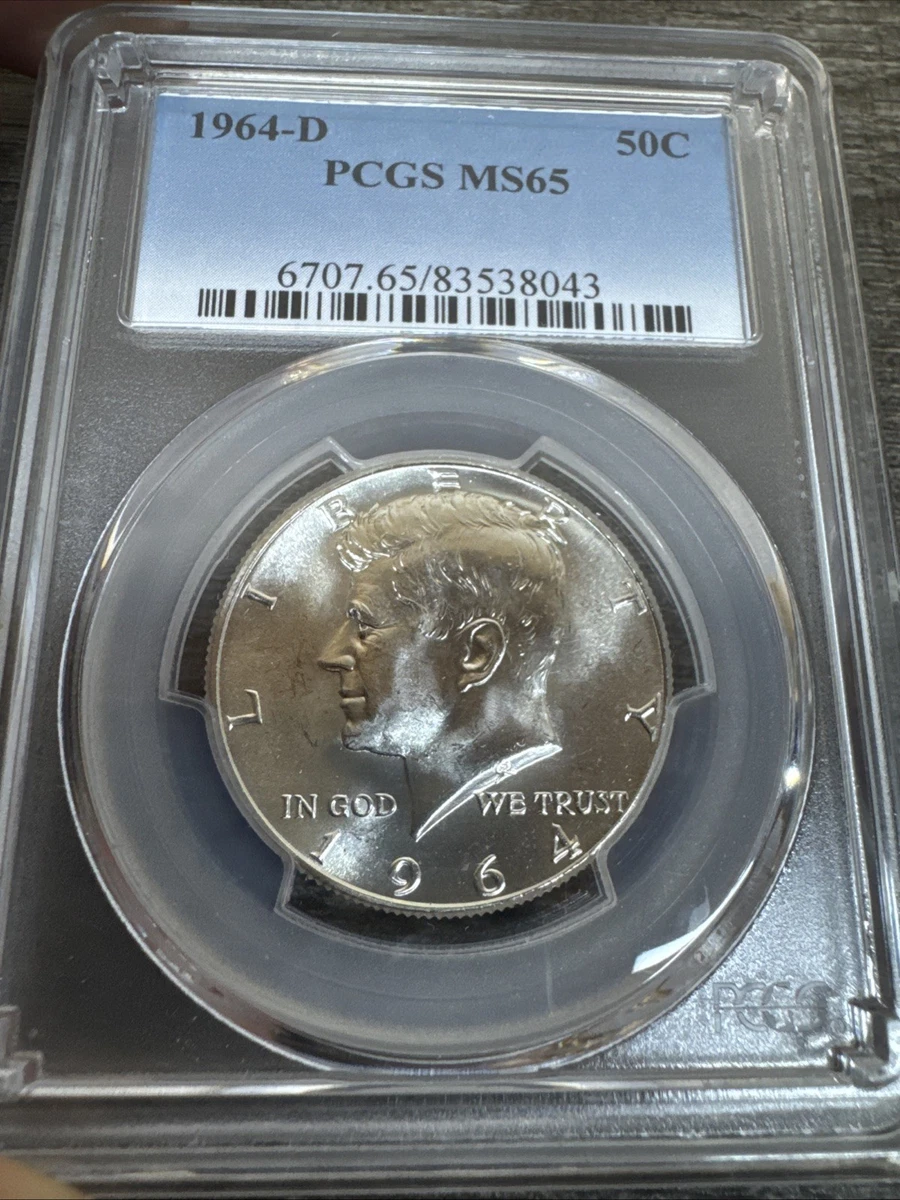 Uncirculated MS 65 Graded 1964 Kennedy US Half Dollars (1964-Now