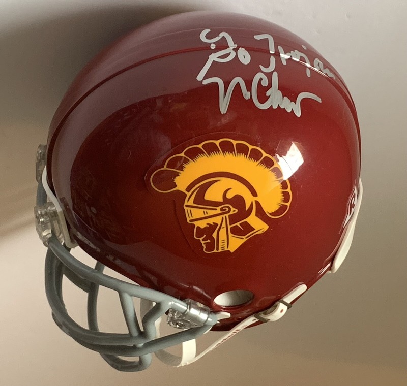 Norm Chow signed USC Trojans Mini Helmet riddell football