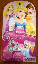 DISNEY PRINCESS 16 VALENTINE TIARAS MINI POSTER - NIB CINDERELLA SNOW WHITE
