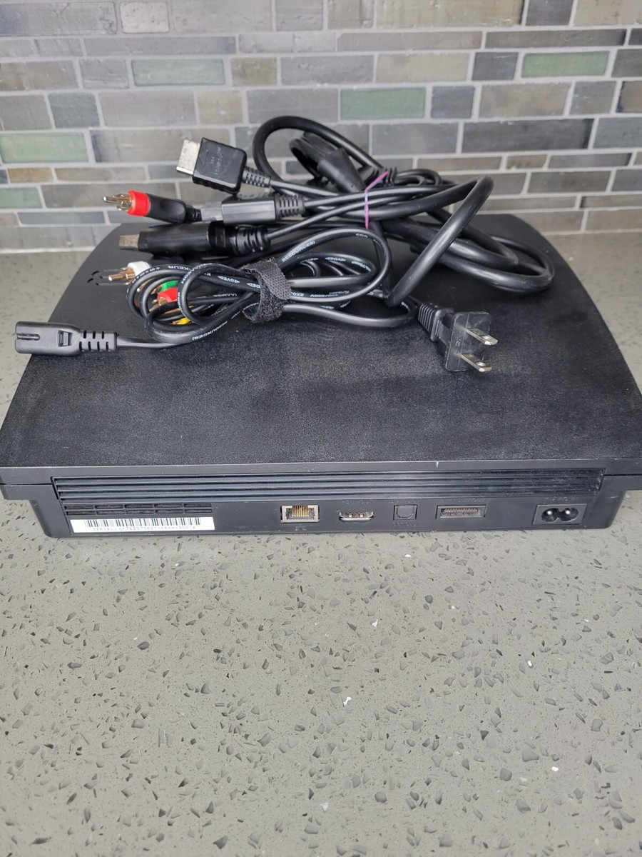 Sony PS3 PlayStation 3 Slim System Console w/ Cables (For