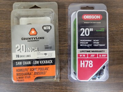 NEW LOT OF 2 Oregon and Countyline (TSC) 20" Saw Chain H78 Low Kickback ...