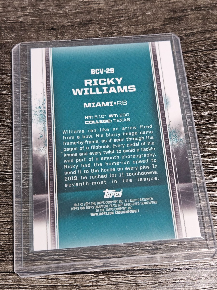2025 TOPPS SIGNATURE CLASS #BCV-29 - RICKY WILLIAMS | eBay