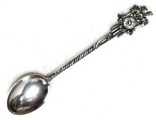 Vintage DEMI 800 Silver SPOON Souvenir CUCKOO CLOCK with a BIRD on the Top