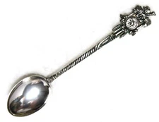 Vintage DEMI 800 Silver SPOON Souvenir CUCKOO CLOCK with a BIRD on the Top