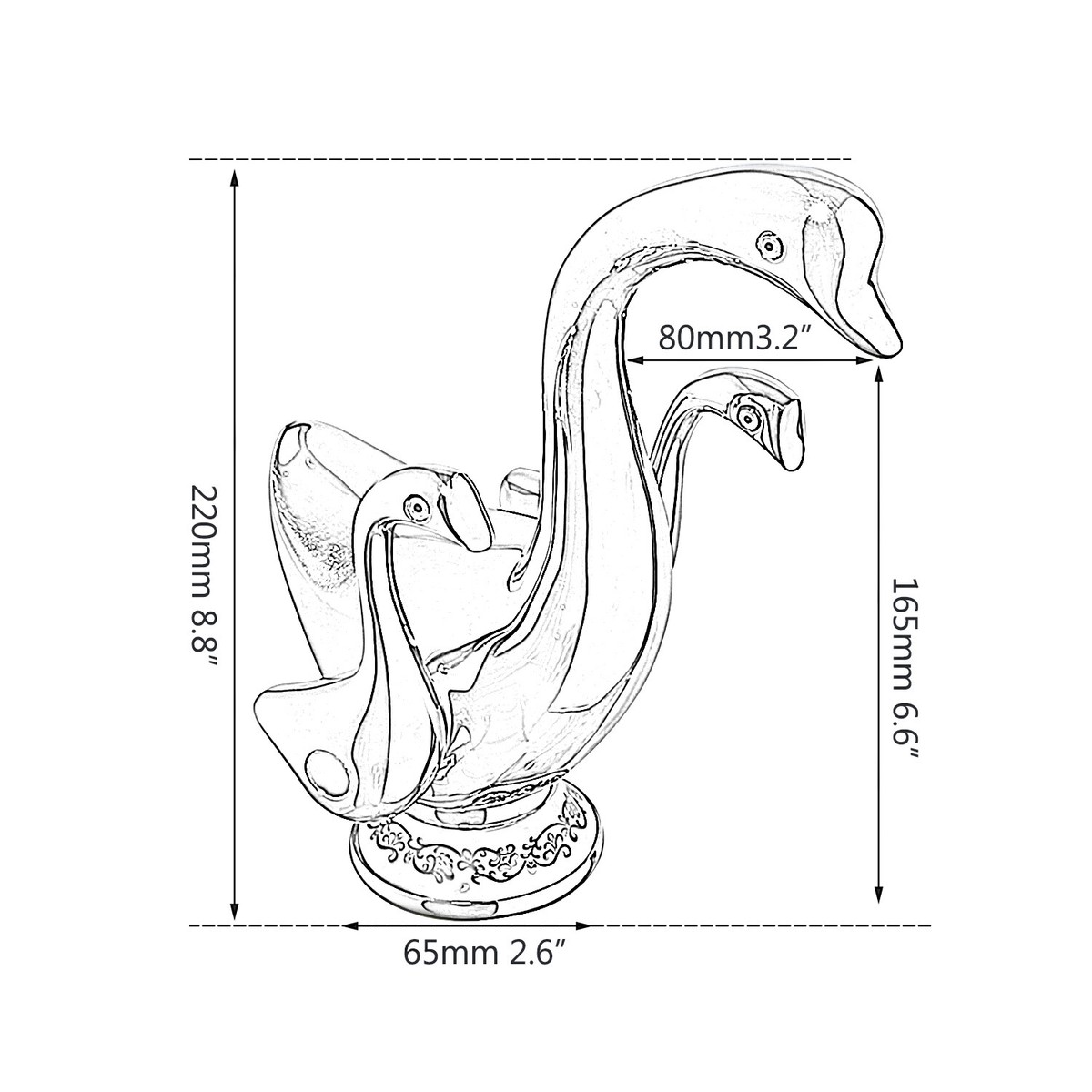 Gold Swan Shaped Bathroom Faucet Dual Handles Single Hole Deck
