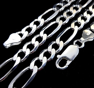 Herren Silber Kette 925 925er Sterlingsilber Figaro-Kette Für Herren & Damen – Verstellbare Länge, Made In Italy Kette 925 Silber Herren