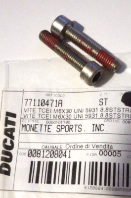 Ducati Allen Head Bolt M6X30 NOS 77110471A Qty. 2 (L-8690) | eBay