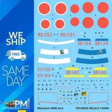 Techmod 72059 1/72 Mitsubishi A6M2 Zero Pearl Harbor 1941 aircraft wet decal