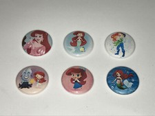 1" SET OF 6 DISNEY ARIEL THE LITTLE MERMAID LAPEL BADGE BUTTON PINS [P240]