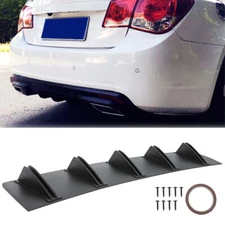 For Chevrolet Cruze 2010-19 Rear Bumper Diffuser Spoiler 5 Shark Fins Trim Black
