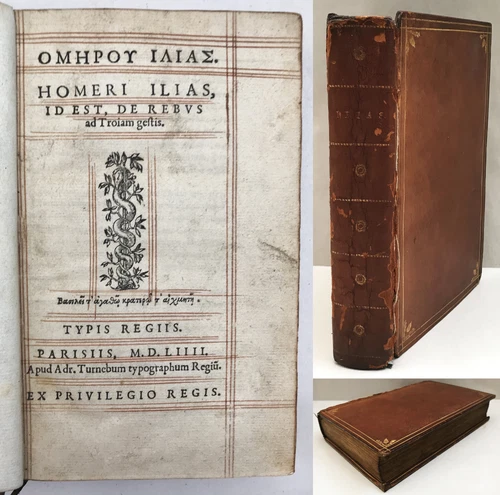 1554 HOMER'S ILIAD Achilles Trojan War Epic Greek Poetry