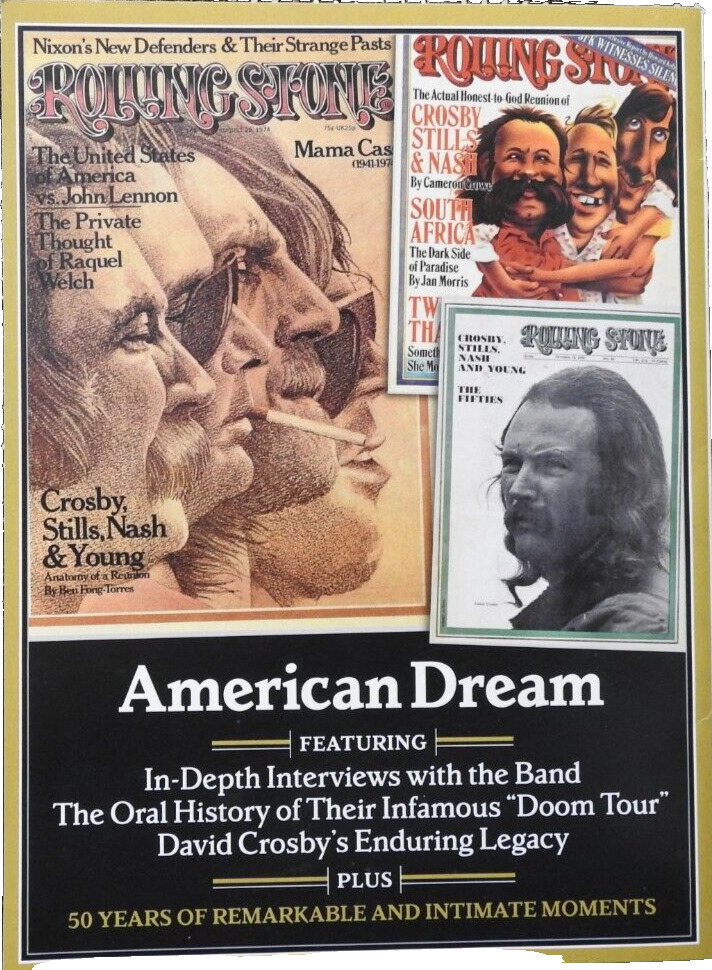 ROLLING STONE-TRIBUTE EDITION-CROSBY, STILLS, NASH & YOUNG-96 PAGES-$14.99 COVER