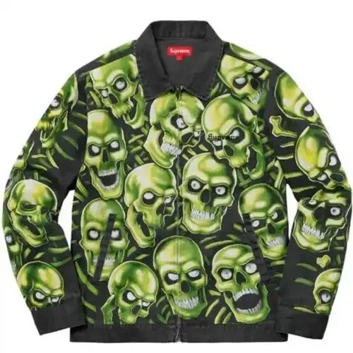 Veste de travail homme Supreme 18ss Skull Pile Demim taille : moyenne NEUF AVEC ÉTIQUETTE rare trouvé