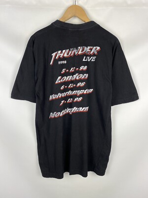 Thunder Live vintage band heavy metal rock tour 1998 t shirt size