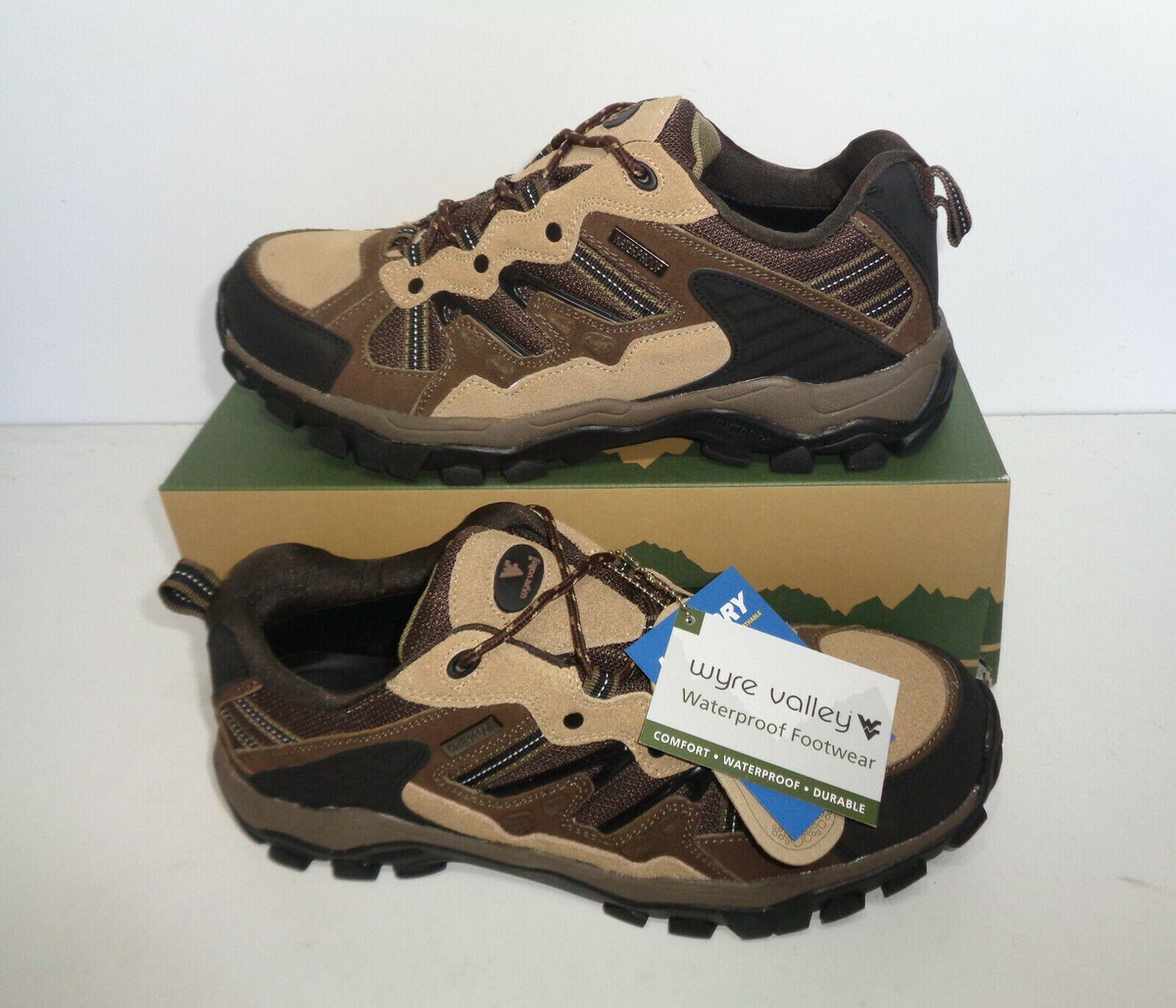 New Mens Waterproof Memory Foam Trainers Hiking Walking Casual