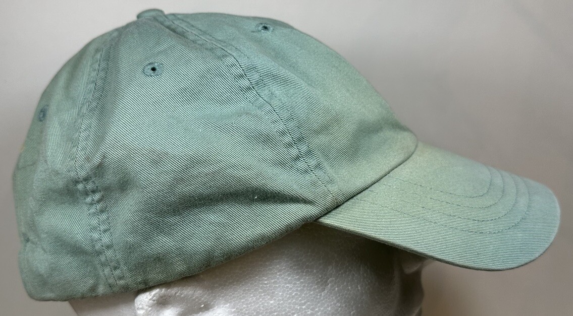 Cappello Polo Ralph Lauren nuovo di zecca verde effetto invecchiato giallo pony spiaggia