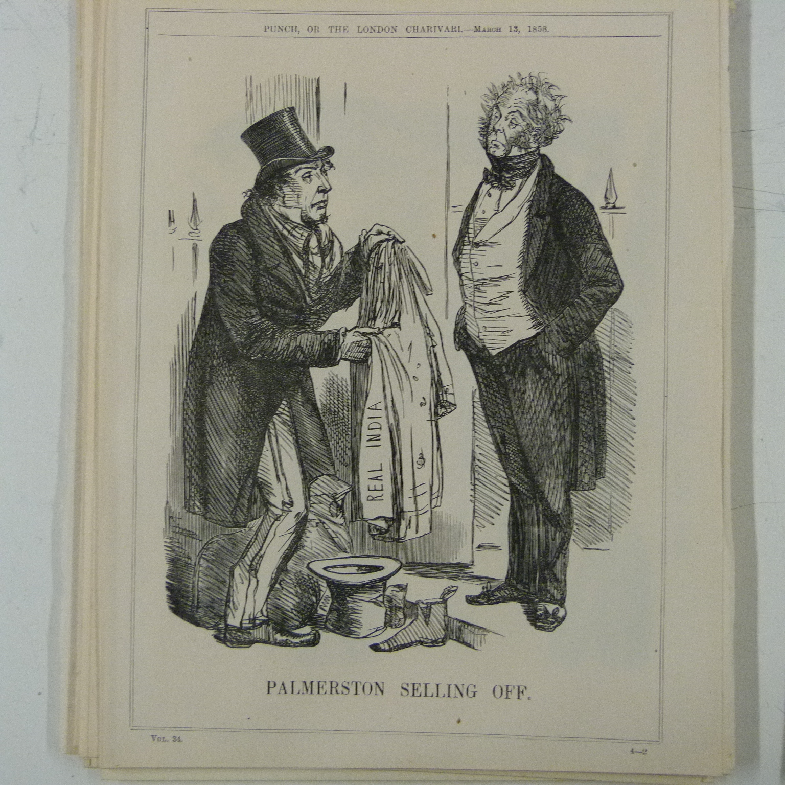 7x10" punch cartoon 1858 PALMERSTON SELLING OFF disraeli / india eBay