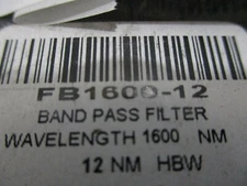 THORLABS FB1600-12 Ø1" Bandpass Filter, CWL = 1600 ± 2.4 nm, FWHM = 12 ± 2.4 nm
