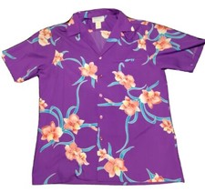      Vintage Hawaiian Shirt 1960s-1970s Royal Palm Size Large 100 Poly     