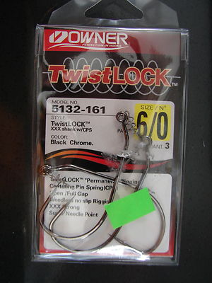 Owner Twistlock hooks size 6/0 XXX Shank Weedless no slip Black Chrome 5132-161 | eBay Owner Twistlock hooks size 6/0 XXX Shank Weedless no slip Black Chrome 5132-161 | eBay