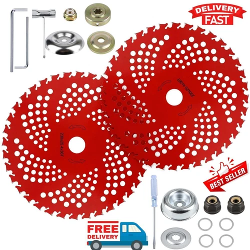 2/4 Stck. 9 Zoll x 36 Zähne hartmetallbestücktes Klingenset für Freischneider Trimmer Unkrautfresser - Bild 5 von 18