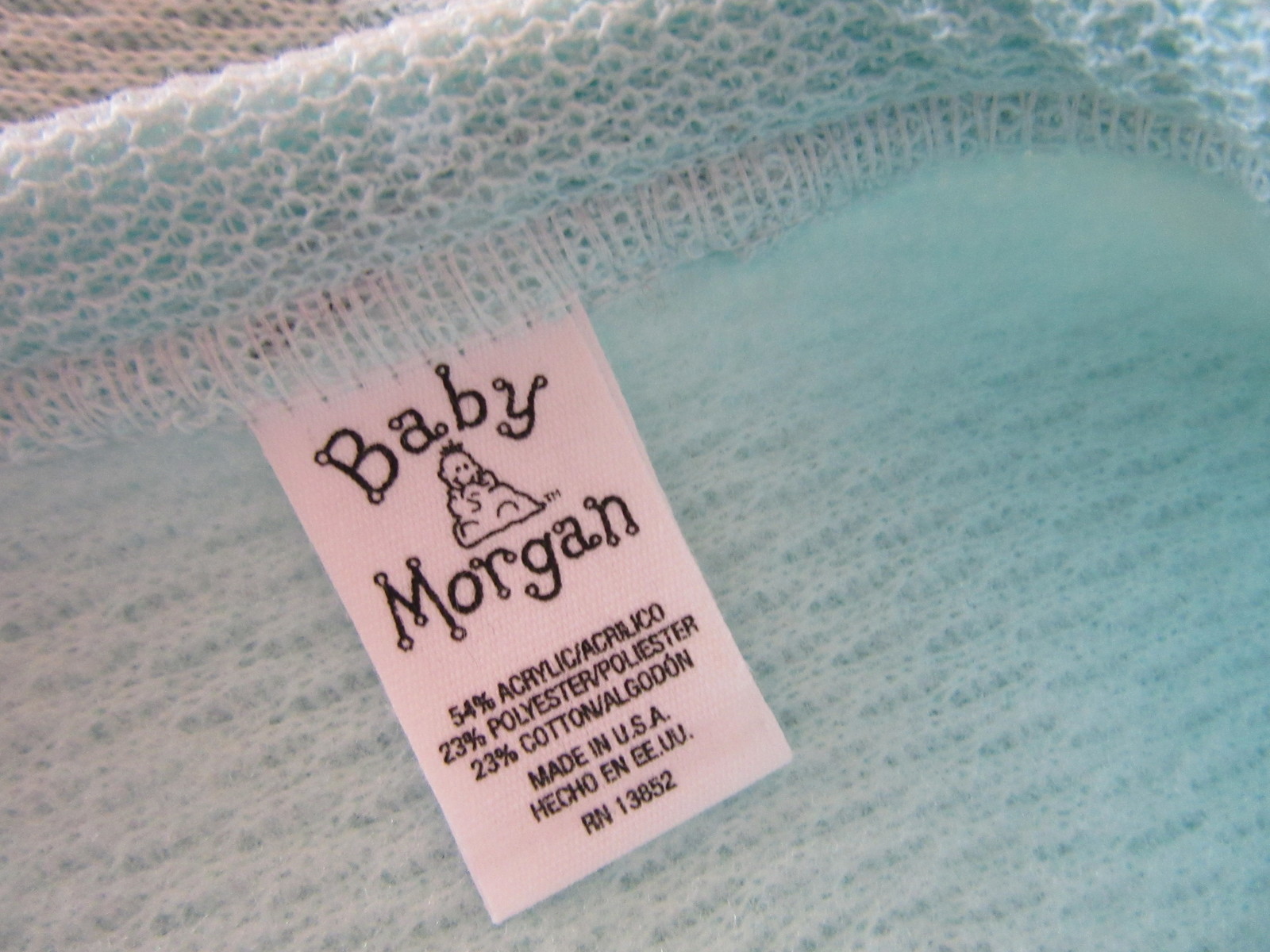 Vintage (Original) Baby Morgan Aqua Ultimate Receiving Blanket