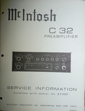 McIntosh C-32 Service Manual Stereo Preamplifier Original