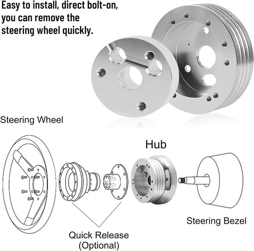 5 & 6 Hole Steering Wheel Hub Adapter Kit – Polished Aluminum, Fits Ford & Mercury Classics