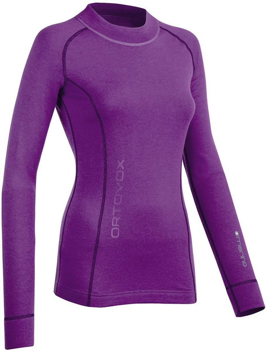 ORTOVOX 240 Merino Long sleeve Ladies Purple Ski Winter Thermals base layer  top