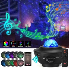 LED Galaxy Starry Sky Projector Lamp Music Ocean Wave Remote Star Night Light