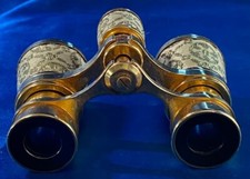 Vintage Gold Tone Opera/Theatre Glasses w/Fabric - Made In France