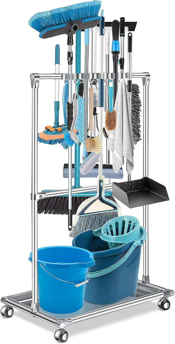 Red Broom Rack Rubbermaid Broom Rack