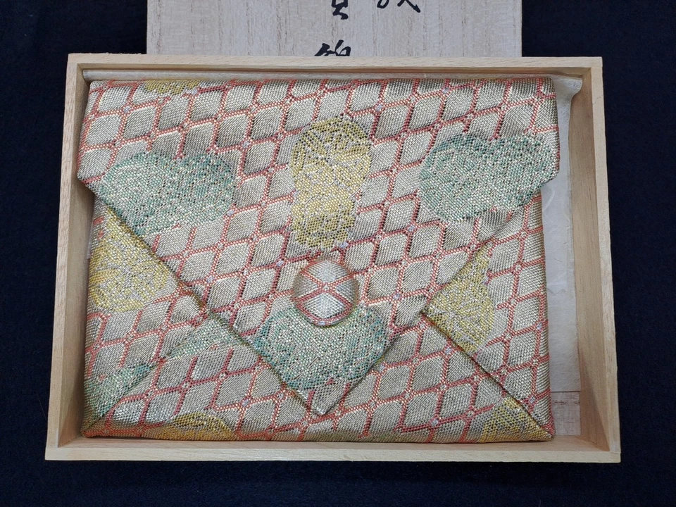 Exklusive handgefertigte Handtasche aus Saga-Nishiki Brokat – Goto, Hakata Japan - Bild 3 von 4