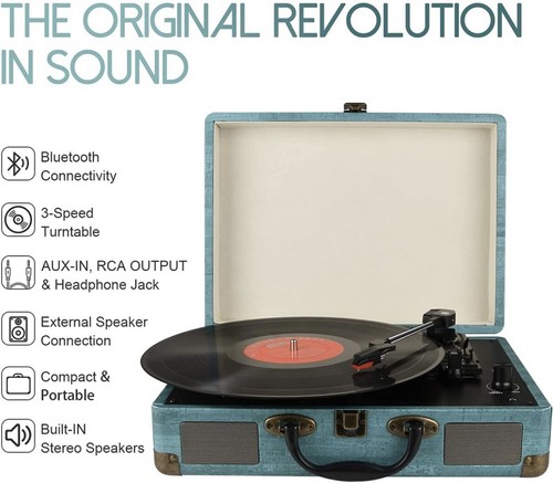 GIRADISCHI VINILE BLUETOOTH - Foto 3 di 6