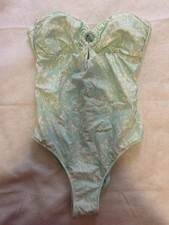 Vineyard Vines One Piece Swimsuit Padded Light Blue Floral Women's Size S