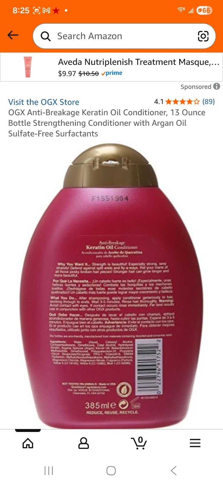 OGX Anti-Breakage + Keratin Oil Fortifying Anti-Frizz Conditioner - 13 fl oz