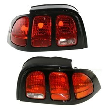 2x Clear/Red Tail Lights w/o Painted Rim 13451251 Ford Mustang 96-98 Base/GT/Svt
