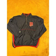 Majestic Minnesota Twins Navy Red Baseball Pullover Jacket Men XL