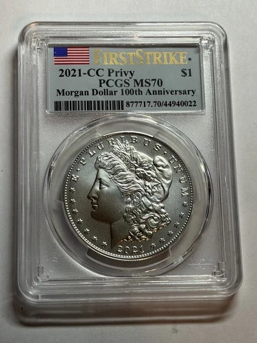 2021-CC Morgan Silver Dollar PCGS MS70 100th Anniversary
