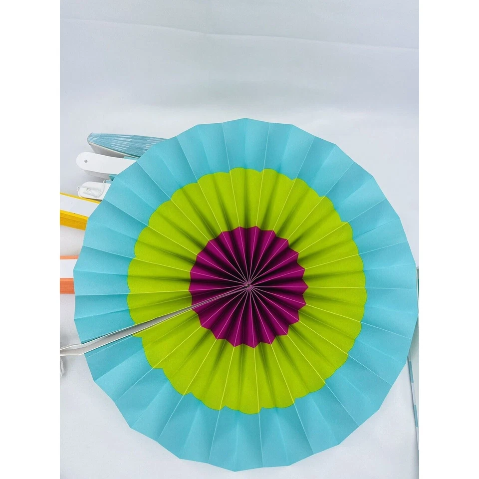 Abanicos de papel redondos colgantes de panal decoración fiesta kit accesorios multicolor Foto 4 de 4