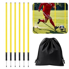5 FT Adjustable Soccer Agility Poles with Steel Ground Spring Nails