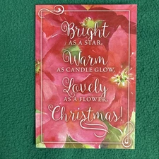 LIQUIDATING-Leanin’ Tree Christmas Greeting Card “Bright As A Star Warm…”