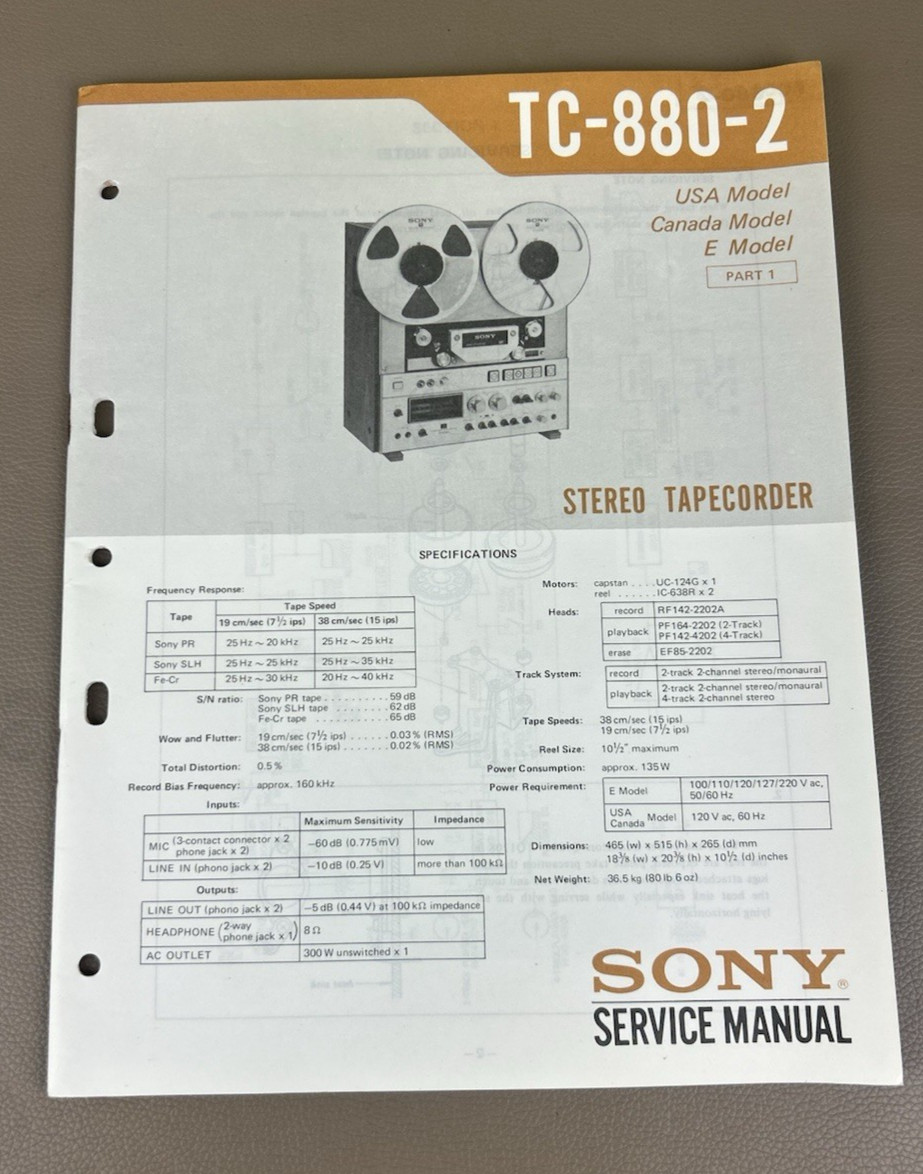 Sony TC 880 2 Service Manual D-1664
