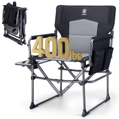 EVER ADVANCED Camping Directors' Chair with 19 3/4 x 19 x 6 inches, Black 