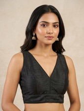 Indian Ethnic Readymade Blouse Designer Solid Silk For Women Party Wear