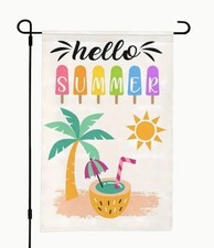 Garden Flag Hello Summer 12x18in Double-sided