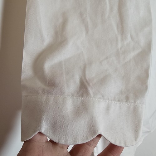 Foxcroft Shirt Womens 18W White Scallop Edge 3/4 Sleeve Heritage Non-Iron Cotton - Picture 3 of 19