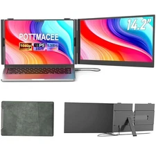 14.2" Laptop Screen Extender, 0.17" Ultra-Thin FHD 1080P IPS 14.2" Dual