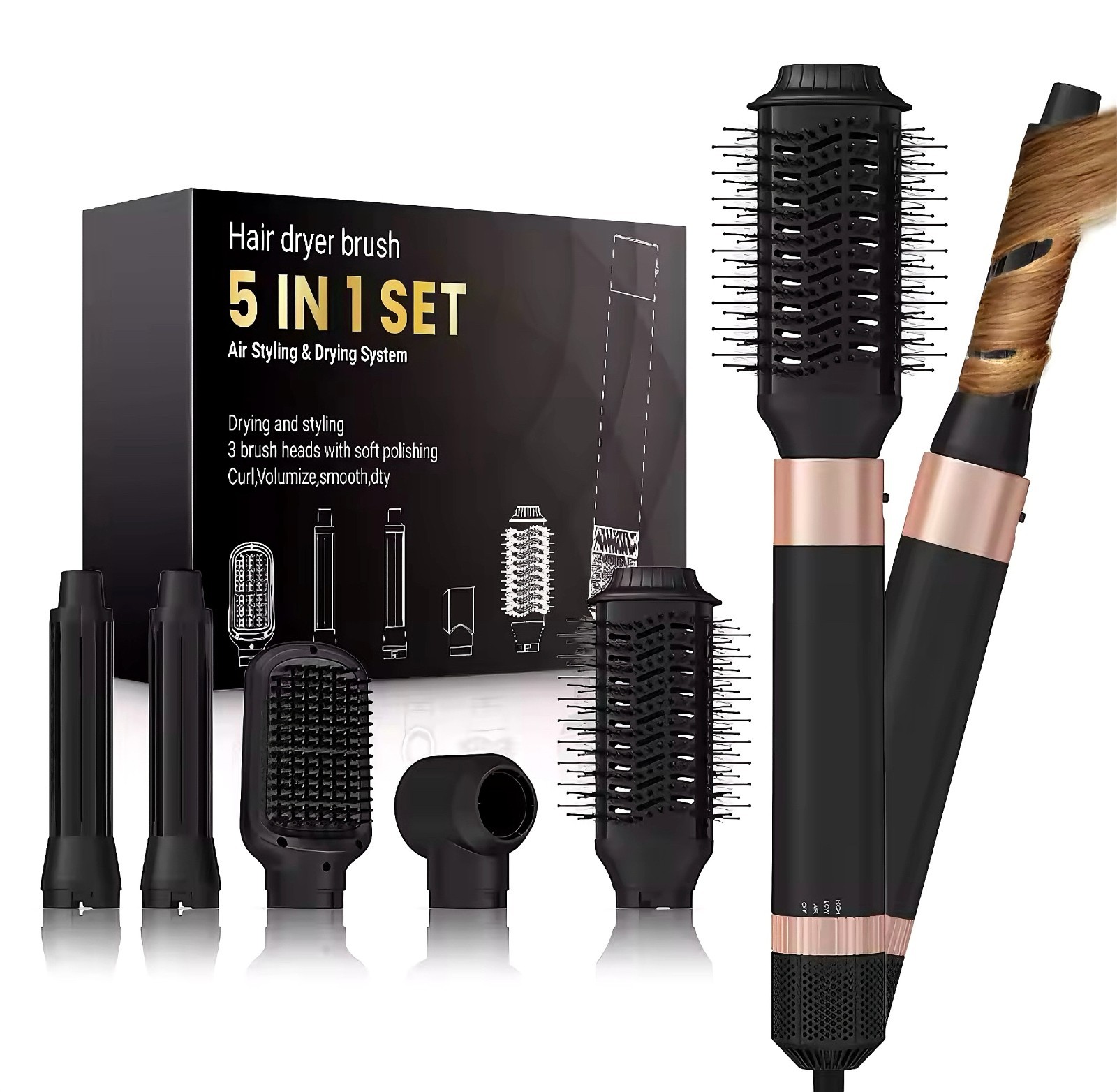 Brosse sèche-cheveux 5 en 1 pour sublimer vos brushings matinaux