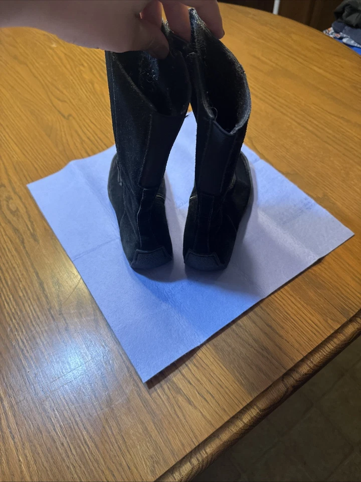 Botas negras vagabundas de gamuza punta cuadrada talla 37 para mujer Foto 3 de 4